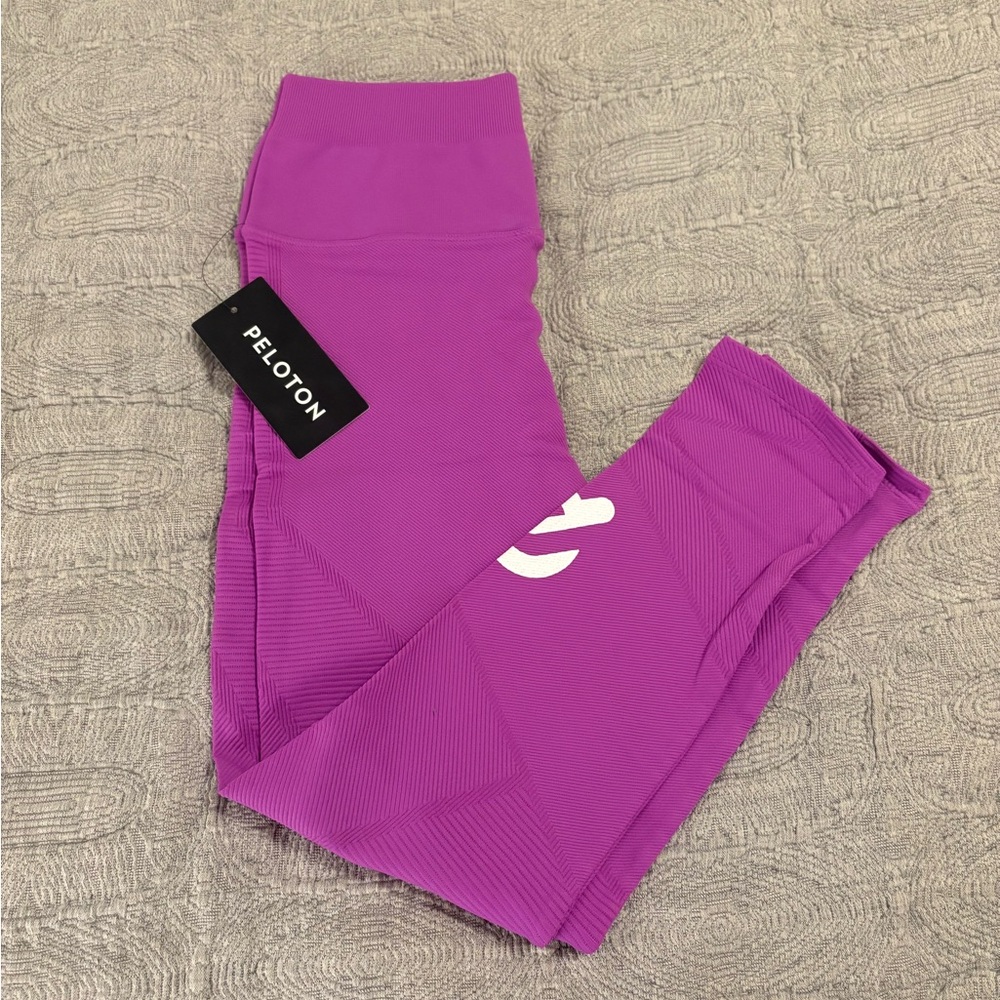 NWT NUX Purple Leggings peloton branded Size S